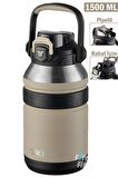 TKK 1500 ML Profesyonel Kamp Matarası/Çelik Termos Çift Kullanım Pipetli/Rahat İçim 12/24 Yalıtım -20311500