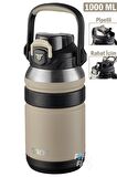 TKK 1000 ML Profesyonel Kamp Matarası/Çelik Termos Çift Kullanım Pipetli/Rahat İçim 12/24 Yalıtım -20311000