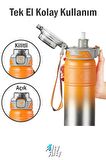 TKK 500 ML Çelik Termos Çift Kullanım Pipetli/Rahat İçim -12/24 Sıcak-Soğuk- Yalıtım -2022500ML