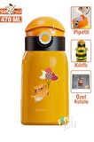 CocoSmile Özel Kutulu Kılıflı 470 ML Pipetli Çelik Termos -Boyun Askılı- 4 Farklı Model  csKılıflı
