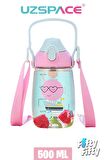 Uzspace Pipetli 500 Ml Boyun Askılı Tritan Çocuk Su Matarası -Kutulu- FFUZ2201500 