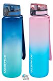Uzspace 2'li Tritan Matara Seti 1000ml BÜYÜK BOY Çift Renk Softtouch FF Collection Tritan Su Matarası
