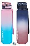 Uzspace 2'li Tritan Matara Seti 1000ml BÜYÜK BOY Çift Renk Softtouch FF Collection Tritan Su Matarası