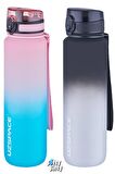 Uzspace 2'li Tritan Matara Seti 1000ml BÜYÜK BOY Çift Renk Softtouch FF Collection Tritan Su Matarası