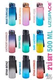 Uzspace 2'li Tritan Matara Seti 500 ml Çift Renk Softtouch FF Collection Tritan Su Matarası