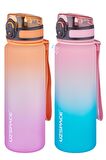Uzspace 2'li Tritan Matara Seti 500 ml Çift Renk Softtouch FF Collection Tritan Su Matarası