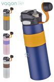 Vagonlife Çelik Termos 800 ML Büyük Boy Tek Kapak Çift Kullanım Pipetli/Rahat İçim Kaydırmaz Gövde-FFVGN032800ML