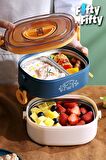 Vagonlife 1200 ML İki Kat Üç Bölme Paslanmaz Çelik Bento Lunch Box Yeni Nesil Sefer Tası-ÇatallıKaşık-FFLBOX50251