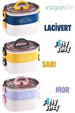 Vagonlife 1200 ML İki Kat Üç Bölme Paslanmaz Çelik Bento Lunch Box Yeni Nesil Sefer Tası-ÇatallıKaşık-FFLBOX50251