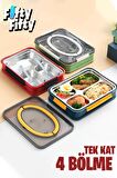 Vagonlife Bento Lunch Box Ofis-Okul İçin Yeni Nesil Tek Kat 4 Bölme Sefer Tası- FFLBOX2201