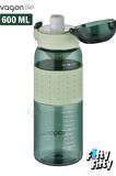 Vagonlife 600 ML Rahat İçim (Pipetsiz)  Kulplu Kaydırmaz Gövde Su Matarası -Süzgeçli-FFVGN2024600ML