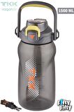 TKK 1500 ML Tek Kapak Çift Kullanım Pipetli/Rahat İçim Tritan Su Matarası-FFTKK1027-1500ML