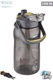 TKK 1500 ML Tek Kapak Çift Kullanım Pipetli/Rahat İçim Tritan Su Matarası-FFTKK1027-1500ML