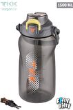 TKK 1500 ML Tek Kapak Çift Kullanım Pipetli/Rahat İçim Tritan Su Matarası-FFTKK1027-1500ML