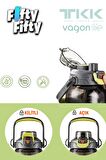 TKK 1500 ML Tek Kapak Çift Kullanım Pipetli/Rahat İçim Tritan Su Matarası-FFTKK1027-1500ML