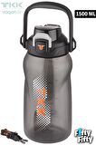 TKK 1500 ML Tek Kapak Çift Kullanım Pipetli/Rahat İçim Tritan Su Matarası-FFTKK1027-1500ML