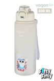 Vagonlife 800 ml Figürlü Su Matarası Çift Kullanım Pipetli Ve Rahat İçim Sticker Hediyeli-FFVGN-2352NEW800