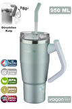 Vagonlife Rotate Handle Tumbler Cup 0.94ML/34oz Pipetli/Rahat İçim Vakumlu Paslanmaz Çelik Termos-FFVGN1007-950ML