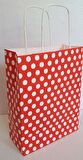 KRAFT KAĞIT ÇANTA KIRMIZI PUANLI 25CM X 30CM - 1 ADET