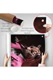 Sigara İçen Pembe Leopar Duvar Örtüsü-7974