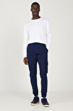 Erkek Lacivert Slim Fit Dar Kesim Kargo Cepli Pamuklu Esnek Pantolon