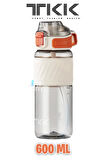 TKK 600 ML Çift Kullanım Pipetli/Rahat içim Bpa İçermeyen Taşıma Kulplu Tritan Su Matarası FFTKK1025-600ML