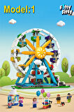 Vagonlife Jaki Maker Pop 3 in 1  Lunapark -3 Farklı Model İçerir- (1107 Parça) Oyuncak Yapım Seti