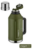 Vagonlife 1.2 Litre Bardaklı Kullanım Kulplu Paslanmaz Çelik Termos-FFVGN1004-1200ML