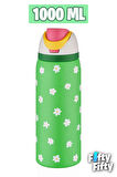 Vagonlife 1000 ML Tek Kapak Çift Kullanım Pipetli/Pipetsiz Taşıma Kulplu Çelik Termos -FFVGN045ML1000Desenli