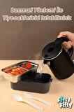Vagonlife 1350 ML İki Kat Üç Bölme Paslanmaz Çelik Lunch Box Yeni Nesil Sefer Tası-Sos Kaseli Model-FFLBOX10110-2S