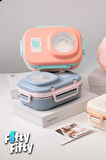 Uzspace 600 ML Çorba Kaseli-Çelik Kaşık Çatallı Paslanmaz Çelik Bento Lunch Box Yeni Nesil Sefer Tası-FFLBOX8021600