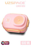 Uzspace 600 ML Çorba Kaseli-Çelik Kaşık Çatallı Paslanmaz Çelik Bento Lunch Box Yeni Nesil Sefer Tası-FFLBOX8021600