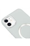 iPhone 12 Magsafe Mat Lila Kablosuz Şarj Kılıfı