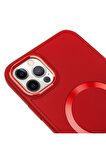 iPhone 12 Pro Magsafe Mat Pembe Kablosuz Şarj Kılıfı
