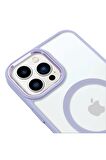 iPhone 14 Pro Max Lüks Magsafe Kablosuz Şarj Mıknatıslı Kırmızı Renkli Kılıf