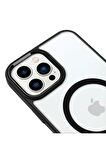 iPhone 14 Pro Lüks Magsafe Kablosuz Şarj Mıknatıslı Lila Renkli Kılıf
