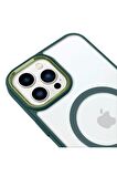 iPhone 14 Pro Lüks Magsafe Kablosuz Şarj Mıknatıslı Lila Renkli Kılıf