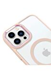 iPhone 13 Pro Max Lüks Magsafe Kablosuz Şarj Mıknatıslı Mor Renkli Kılıf