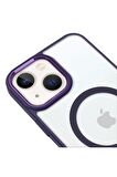 iPhone 13 Lüks Magsafe Kablosuz Şarj Mıknatıslı Siyah Renkli Kılıf