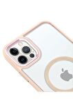 iPhone 12 Pro Max Lüks Magsafe Kablosuz Şarj Mıknatıslı Lila Renkli Kılıf
