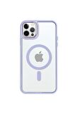 iPhone 12 Pro Lüks Magsafe Kablosuz Şarj Mıknatıslı Mavi Renkli Kılıf