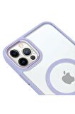 iPhone 12 Pro Lüks Magsafe Kablosuz Şarj Mıknatıslı Mavi Renkli Kılıf