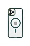 iPhone 11 Pro Max Lüks Magsafe Kablosuz Şarj Mıknatıslı Kırmızı Renkli Kılıf