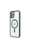 iPhone 11 Pro Max Lüks Magsafe Kablosuz Şarj Mıknatıslı Kırmızı Renkli Kılıf