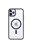 iPhone 11 Pro Lüks Magsafe Kablosuz Şarj Mıknatıslı Pembe Renkli Kılıf