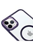 iPhone 11 Pro Lüks Magsafe Kablosuz Şarj Mıknatıslı Pembe Renkli Kılıf