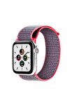 Watch Tüm Modeller Uyumlu Cırt Cırtlı Ayarlanabilir Bez Şeker Pembe Kordon 38 40 41 mm