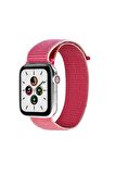 Watch Tüm Modeller Uyumlu Cırt Cırtlı Ayarlanabilir Bez Şeker Pembe Kordon 38 40 41 mm