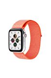 Watch Tüm Modeller Uyumlu Cırt Cırtlı Ayarlanabilir Bez Şeker Pembe Kordon 38 40 41 mm