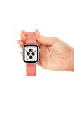 Watch Tüm Modeller Uyumlu Cırt Cırtlı Ayarlanabilir Bez Şeker Pembe Kordon 38 40 41 mm